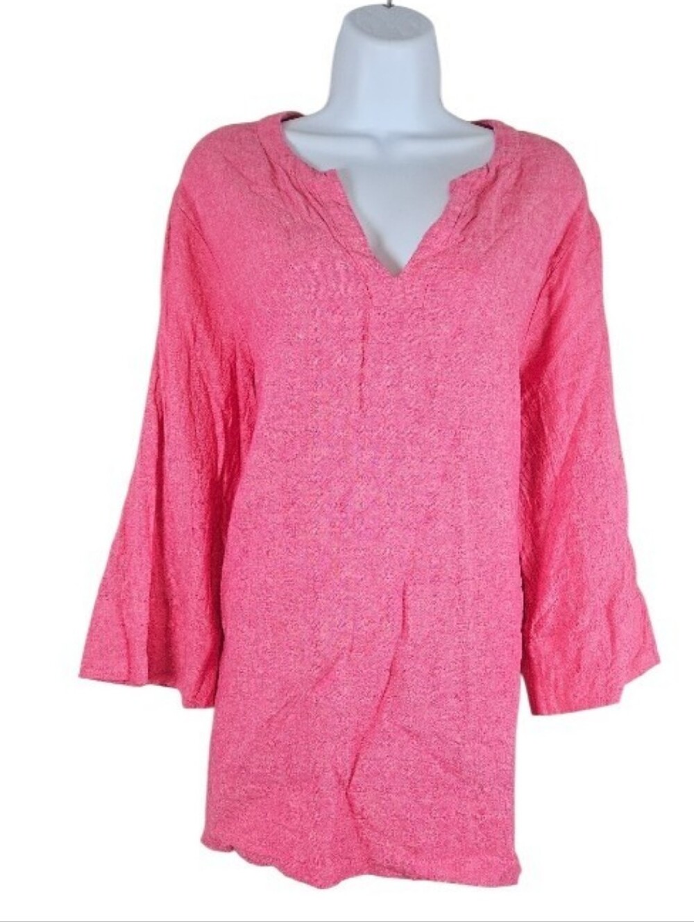 NWOT Lands End pink linen tunic blouse Womens XLarge